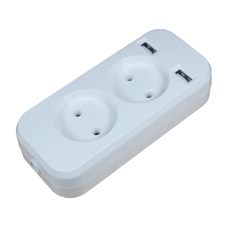 2019 новый дизайн 2 розетки европейская розетка 5 В А USB-удлинитель цвет белый |