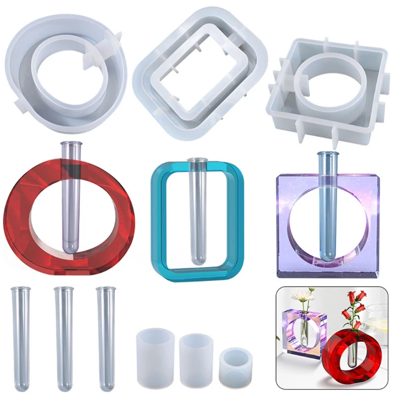 Test Tube Vase Resin Mold Set Flower Pot Hydroponic Cylinder Epoxy Resin Silicone Mould Crafts Flower Bracket Decoration Tools
Test Tube Vase Resin Mold Set Flower Pot Hydroponic Cylinder Epoxy Resin Silicone Mould Crafts Flower Bracket Decoration Tools