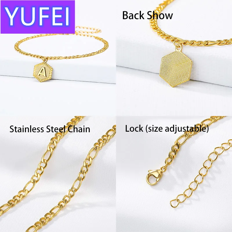 A-Z Initial Letter Anklet For Women Stainless Steel Anklets 21cm + 10cm Extender Gold Chain Alphabet Foot Accessories Jewelry
A-Z Initial Letter Anklet For Women Stainless Steel Anklets 21cm + 10cm Extender Gold Chain Alphabet Foot Accessories Jewelry