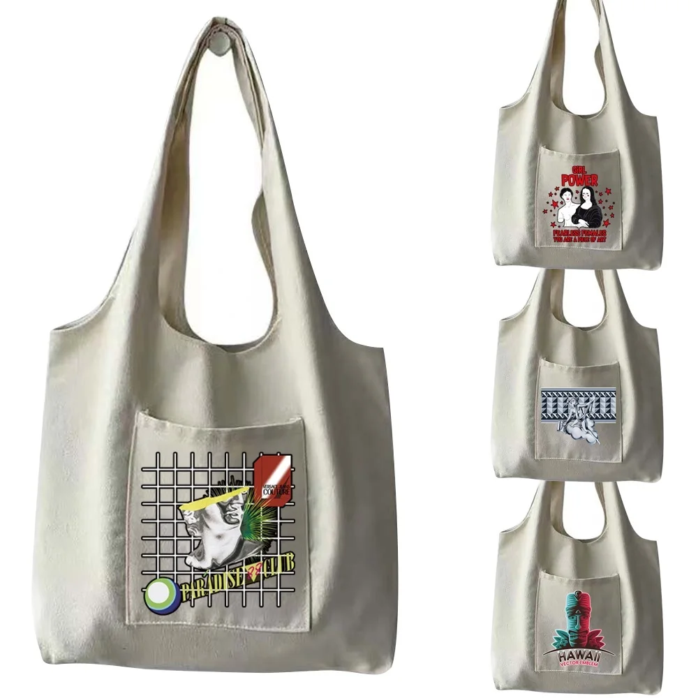 Ladies Handbags Canvas Bags Tote Bag Large-capacity Fashion Messenger Shoulder Bags Eco-friendly Storage Reusable Shopping Bags 
Ladies Handbags Canvas Bags Tote Bag Large-capacity Fashion Messenger Shoulder Bags Eco-friendly Storage Reusable Shopping Bags