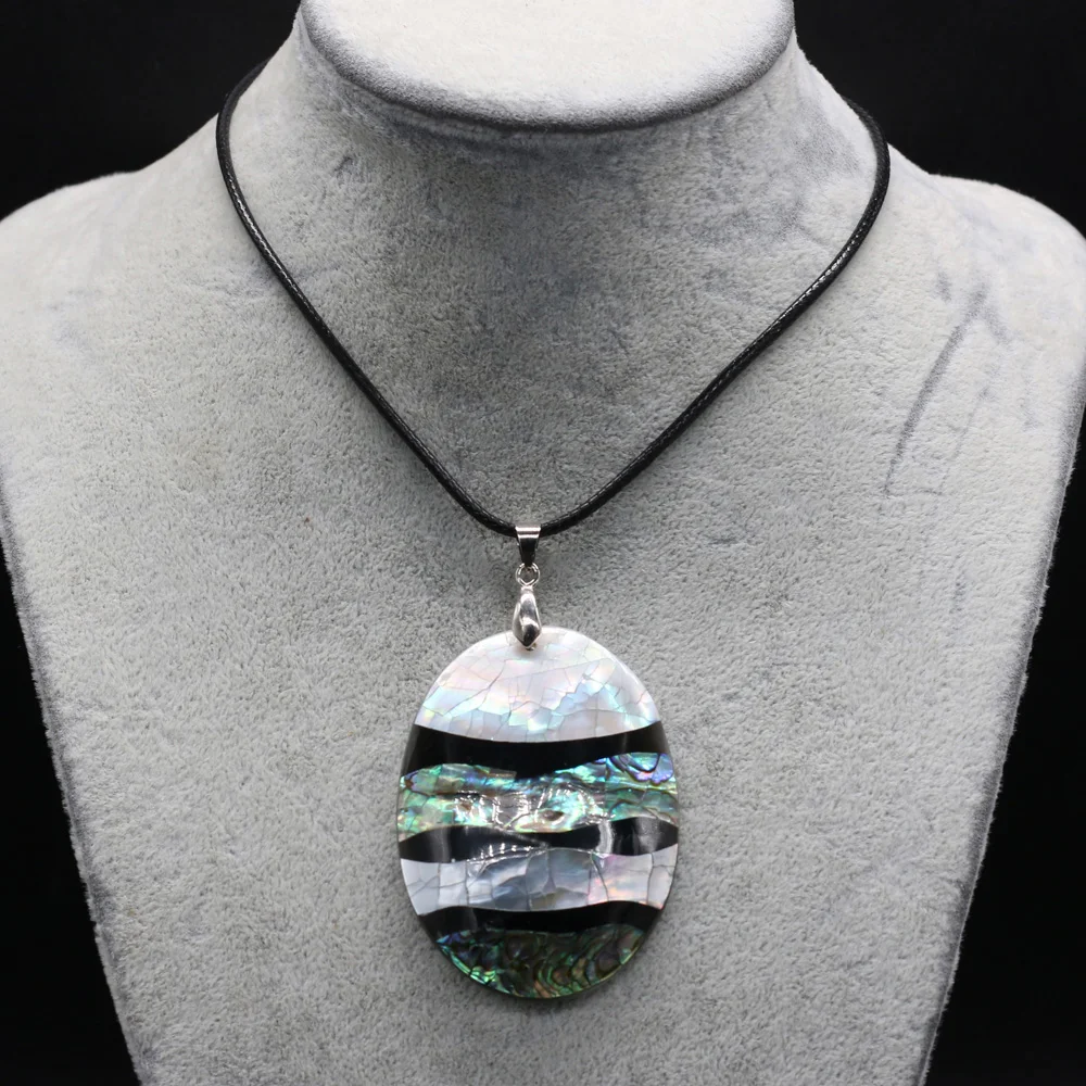 Natural Mother of Pearl Shell Oval Pendant Necklace for Women Men DIY Charm Leather Rope Chain Necklaces Jewelry Handmade Crafts
Natural Mother of Pearl Shell Oval Pendant Necklace for Women Men DIY Charm Leather Rope Chain Necklaces Jewelry Handmade Crafts