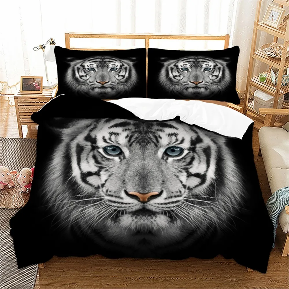 3D Black Tiger Bedding Set Animal print Duvet Cover With Pillowcase Twin Queen King Size Tiger head Bed Set 3pcs Bedclothes
3D Black Tiger Bedding Set Animal print Duvet Cover With Pillowcase Twin Queen King Size Tiger head Bed Set 3pcs Bedclothes