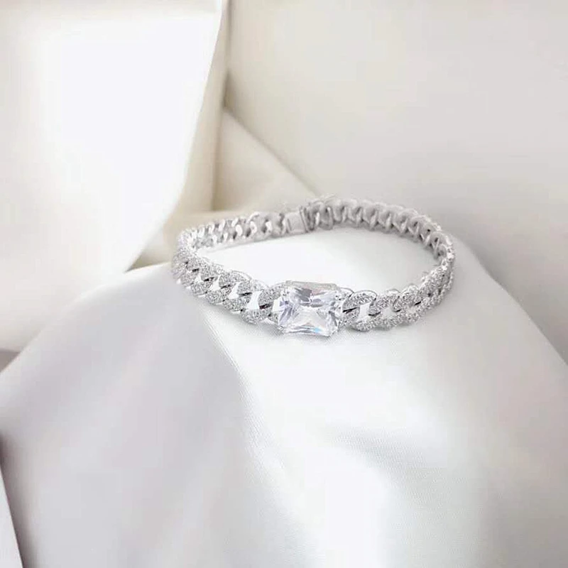 Square Zircon Chain Bracelet Solid 925 Sterling Silver AAA Zircon Stone Link Cuff Bangle Women Wedding Party Gift Jewelry
Square Zircon Chain Bracelet Solid 925 Sterling Silver AAA Zircon Stone Link Cuff Bangle Women Wedding Party Gift Jewelry