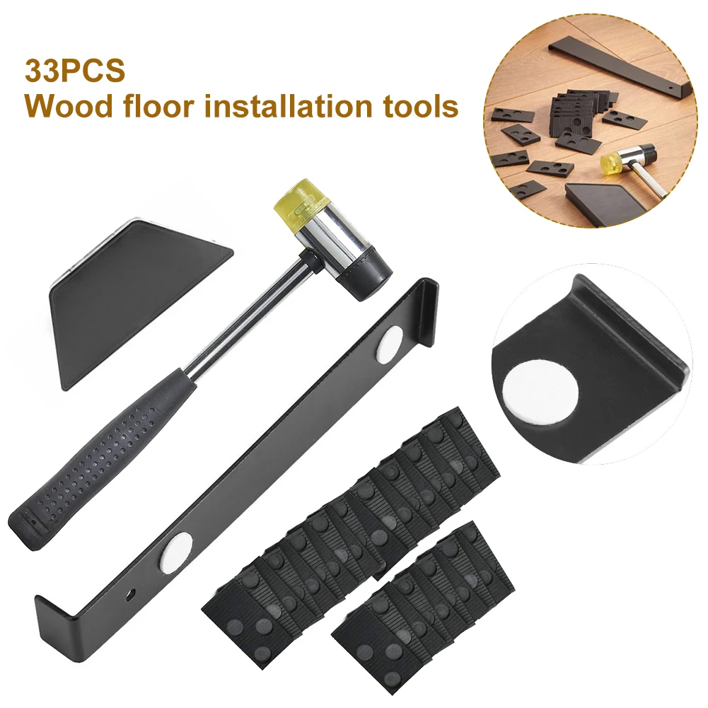 33 Pc Set of Wood Flooring Installation Tools, Laminate Flooring Accessories Tool Kit with 30 Gaskets Suitable for 7–15Mm
33 Pc Set of Wood Flooring Installation Tools, Laminate Flooring Accessories Tool Kit with 30 Gaskets Suitable for 7–15Mm