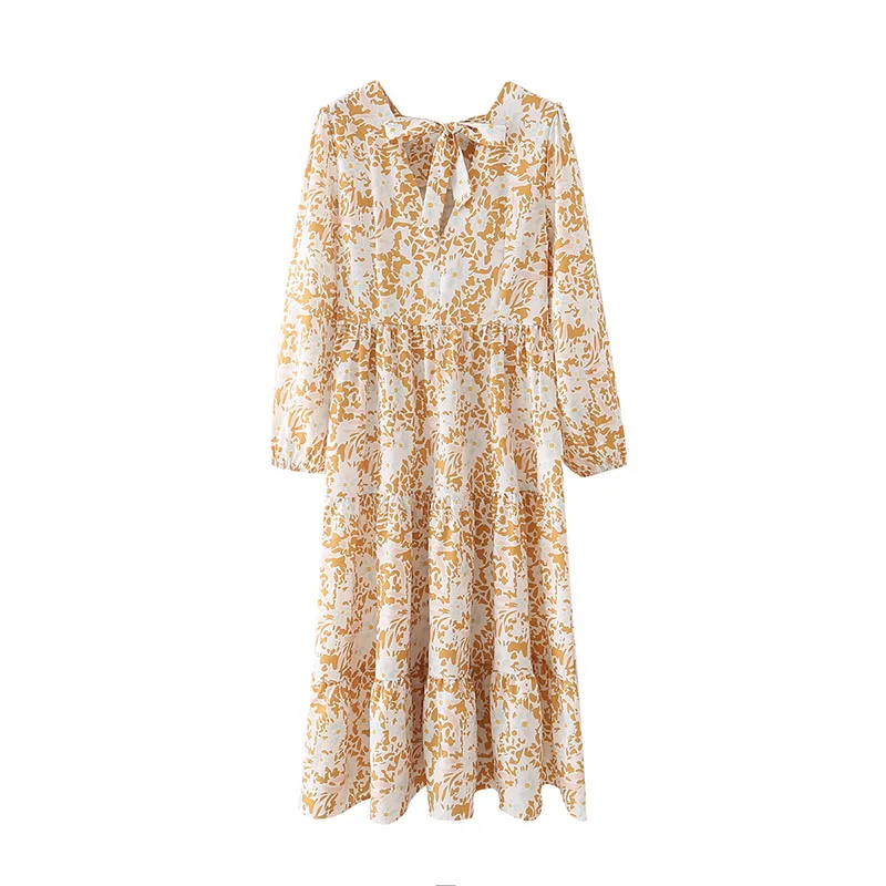 2021 Spring Summer Elegant Female Pleated Slim Dress Vestido New Women Dress O-neck Small Floral Full Sleeves Maxi Dresses
2021 Spring Summer Elegant Female Pleated Slim Dress Vestido New Women Dress O-neck Small Floral Full Sleeves Maxi Dresses