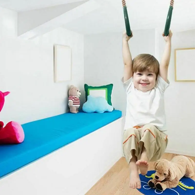 Children Trapeze Swing Bar With Rings Wooden Playset For Kids Adult Fitness Plastic Ring T4R4 | Спорт и развлечения
