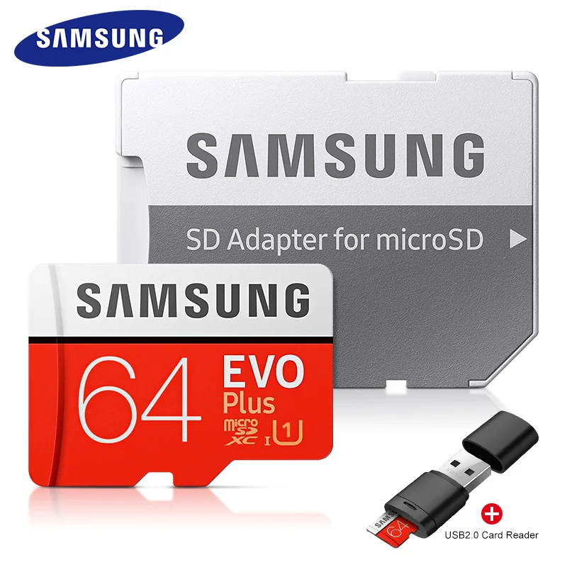 

Samsung Memory Card 128GB 256GB Micro SD 100MB/S EVO+ Plus Class10 64GB TF/SD Micro Card UHS-1 U3 cartao de memoria with Adapter