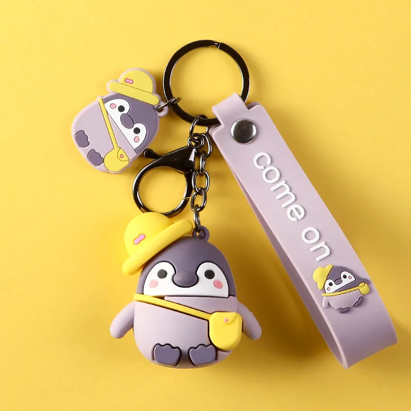 

Japanese Positive Energy Penguin Car Keychain Female Cute Creative Practical Key Chain Small Gift Package Pendant Keyring