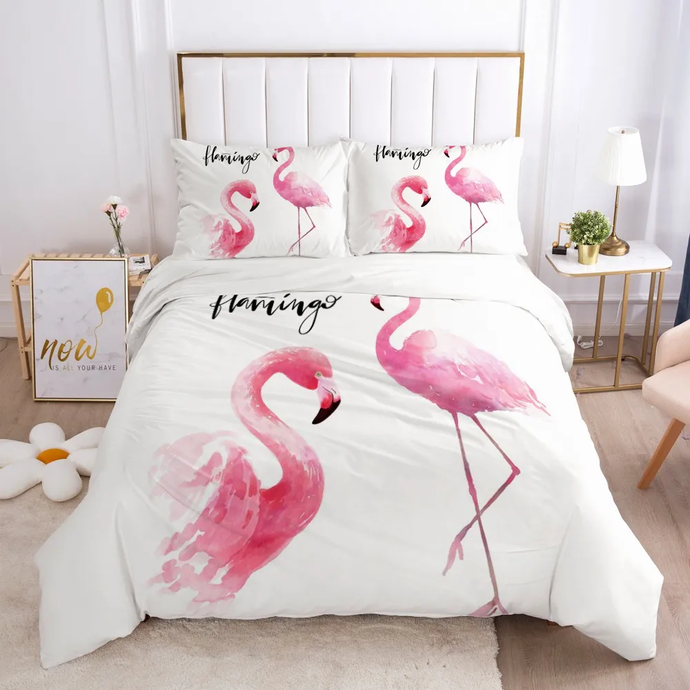 3D Pink Flamingo Bedding Set Single Double Queen King Size Quilt Duvet CoverPillowcase Kids Ault Bedroom Comforter cover Luxury
3D Pink Flamingo Bedding Set Single Double Queen King Size Quilt Duvet CoverPillowcase Kids Ault Bedroom Comforter cover Luxury