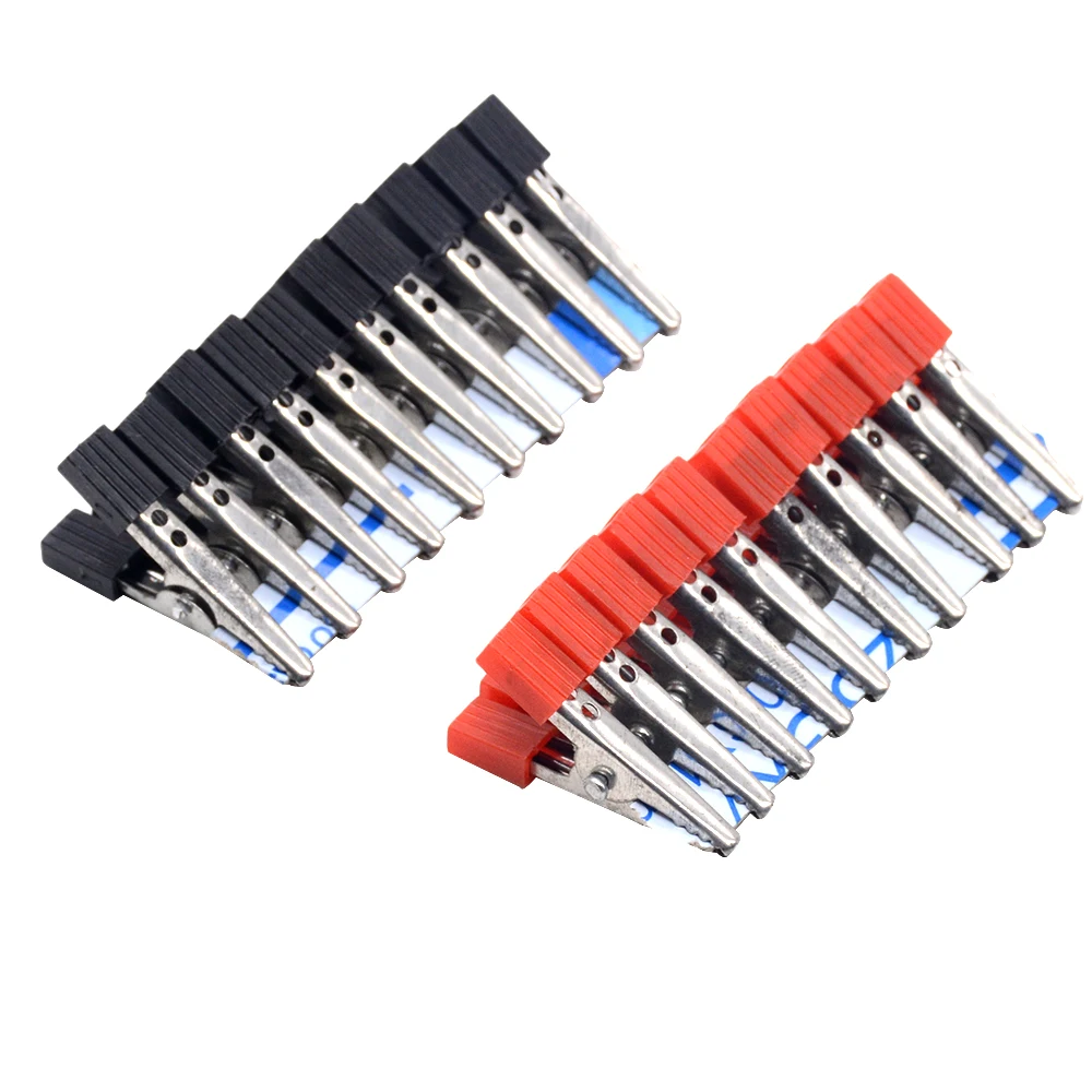 10PCS Insulated Crocodile Clips Plastic Handle Cable Lead Testing Metal Alligator Clips Clamps 35mm Length
10PCS Insulated Crocodile Clips Plastic Handle Cable Lead Testing Metal Alligator Clips Clamps 35mm Length