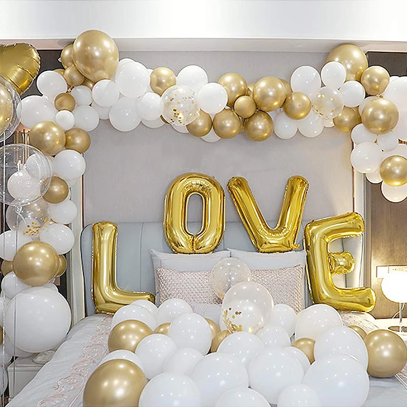 DIY White and Gold Confetti Balloons Arch/Garland Kit for Wedding Party Decoration Baby Shower Wedding Anniversary Party Decor
DIY White and Gold Confetti Balloons Arch/Garland Kit for Wedding Party Decoration Baby Shower Wedding Anniversary Party Decor