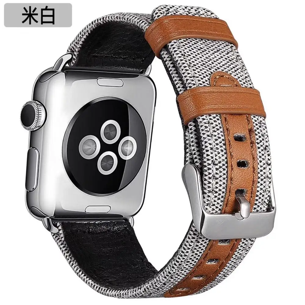 Ремешок тканевый кожаный для iwatch band 38 мм 42 браслет apple watch SE 44 40 Series 6 5 4 3 2 1 |