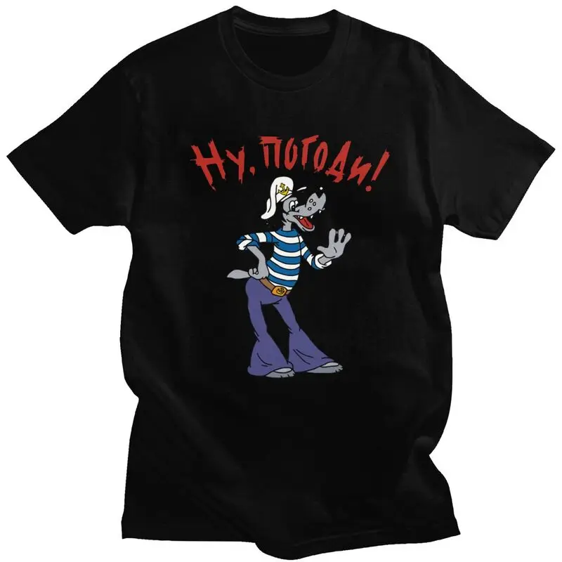 Funny Nu Pogodi Wolf T Shirt Men Short Sleeve Cotton Tshirt Cool T-shirt Casual Russian Comic Tee Top Oversized Clothing 
Funny Nu Pogodi Wolf T Shirt Men Short Sleeve Cotton Tshirt Cool T-shirt Casual Russian Comic Tee Top Oversized Clothing