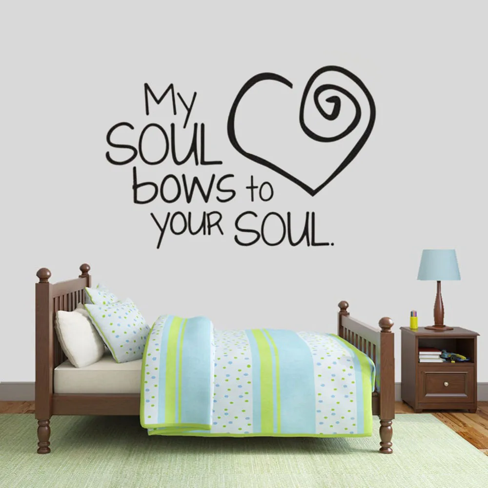 Lettering Wall Sticker My Soul Bows to Your Soul Quotes Vinyl Window Decals Love Heart Home Decor For Couple Bedroom Mural M733
Lettering Wall Sticker My Soul Bows to Your Soul Quotes Vinyl Window Decals Love Heart Home Decor For Couple Bedroom Mural M733