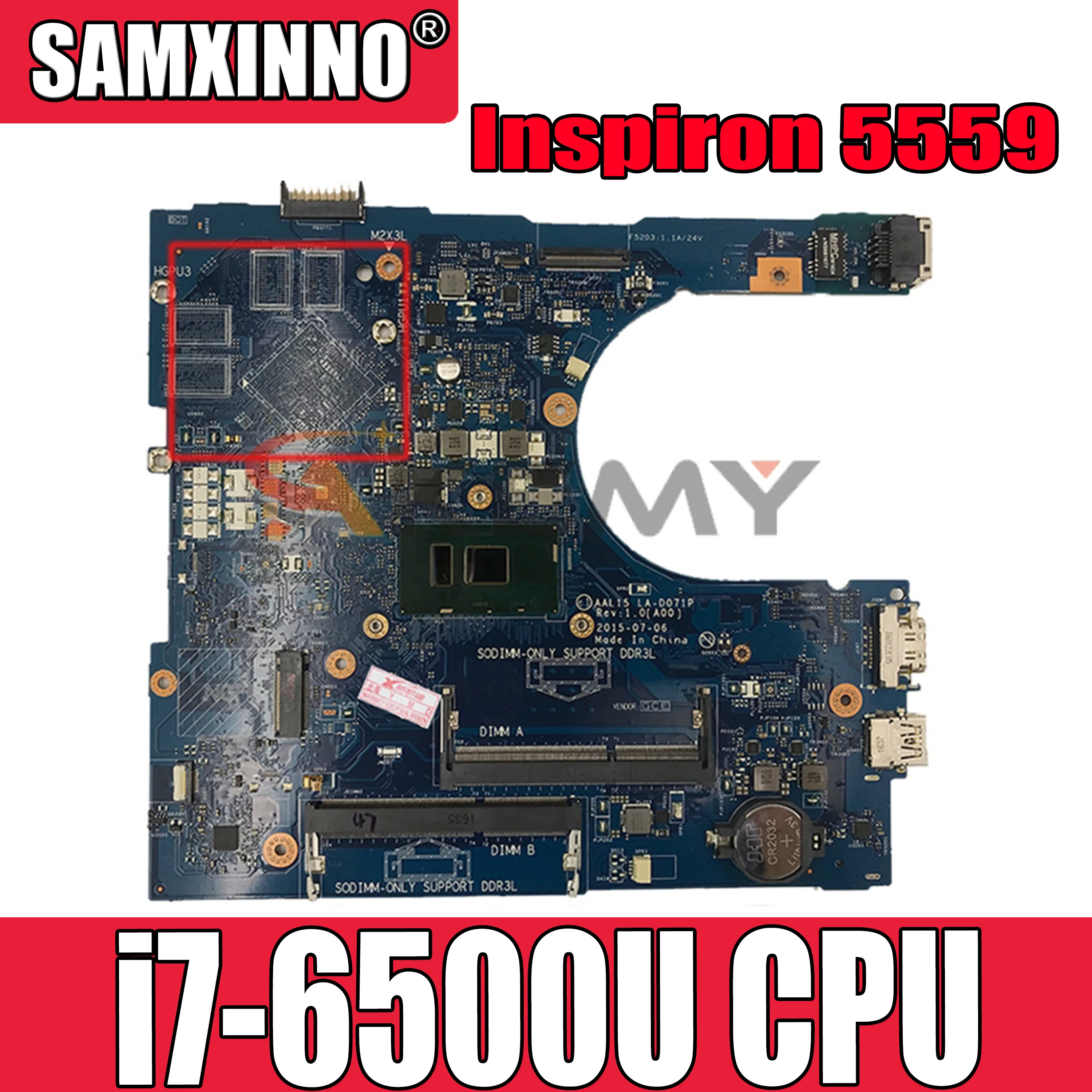 Оригинальная материнская плата для ноутбука DELL Inspiron 5559 i7-6500U материнская плата CN-0RV4XN 0RV4XN LA-D071P SR2EZ DDR3
Оригинальная материнская плата для ноутбука DELL Inspiron 5559 i7-6500U материнская плата CN-0RV4XN 0RV4XN LA-D071P SR2EZ DDR3