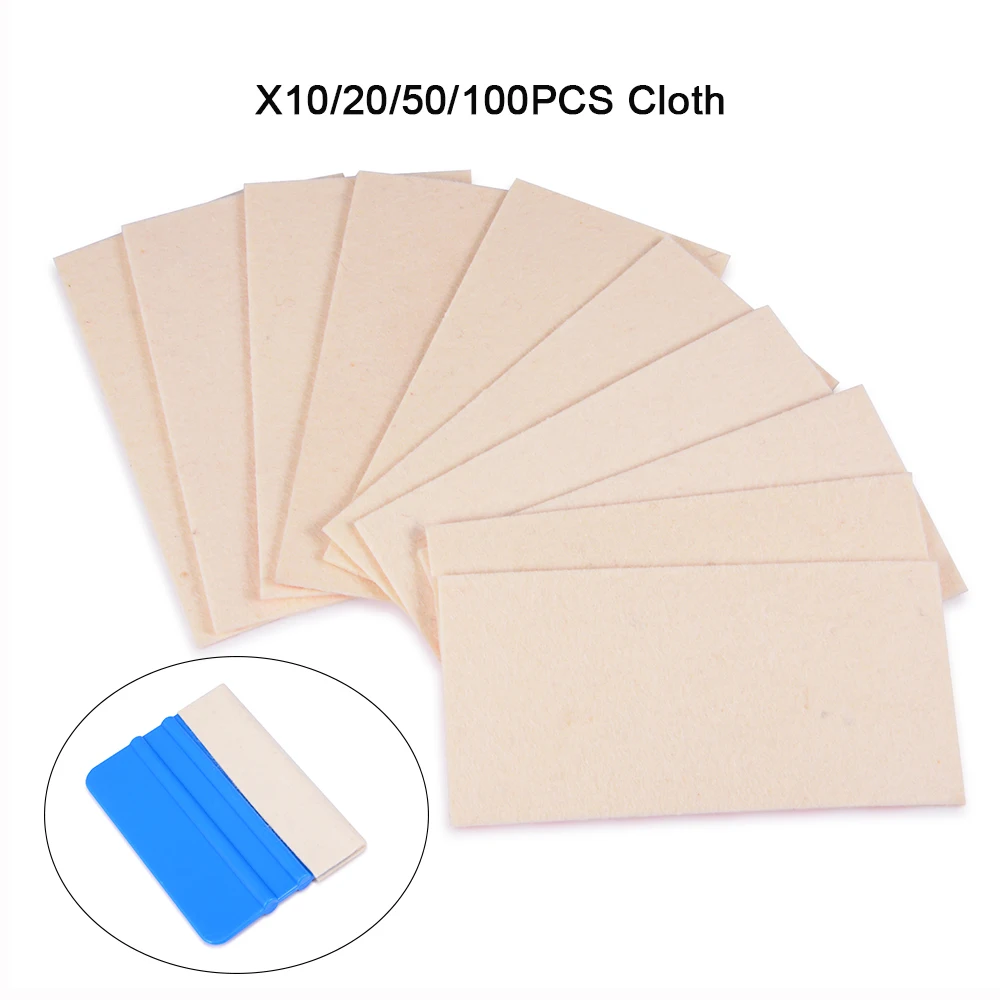 

EHDIS 10/20/50/100pcs Spare Wool Felt Cloth Edge For 4" 10cm Vinyl Wrapping Squeegee Window Film Tint Scraper Car Accessories
