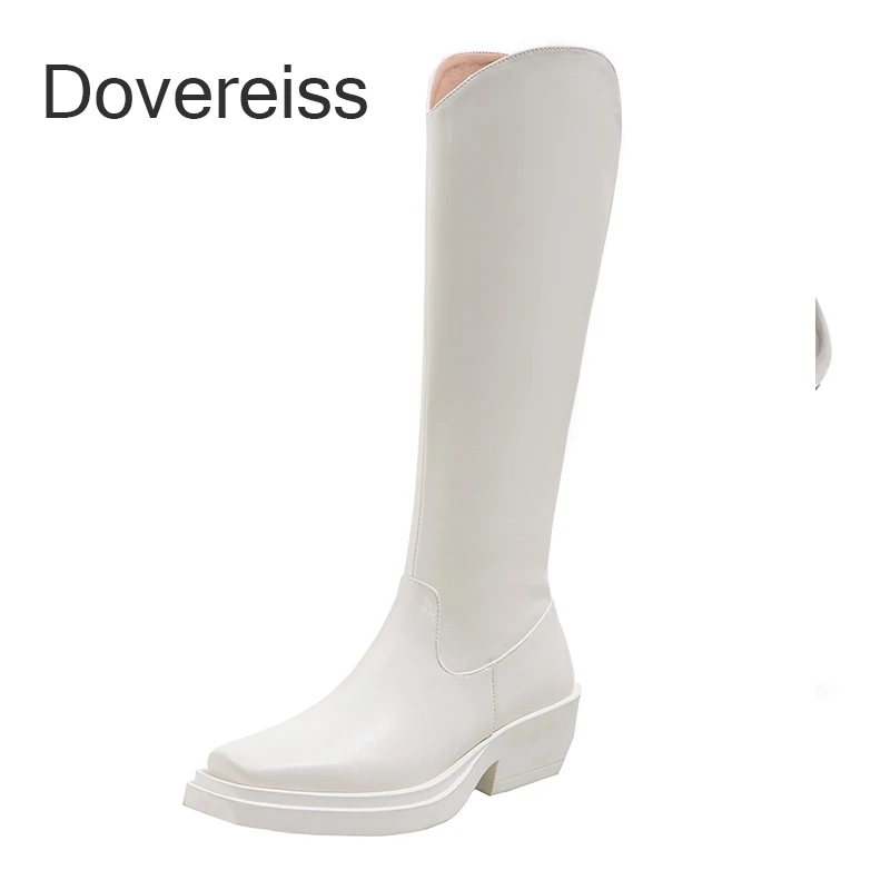Dovereiss Fashion Women's Shoes Winter Block Heels New Square Toe Genuine Leather Silver Concise Knee High Boots Sexy Zipper
Dovereiss Fashion Women's Shoes Winter Block Heels New Square Toe Genuine Leather Silver Concise Knee High Boots Sexy Zipper