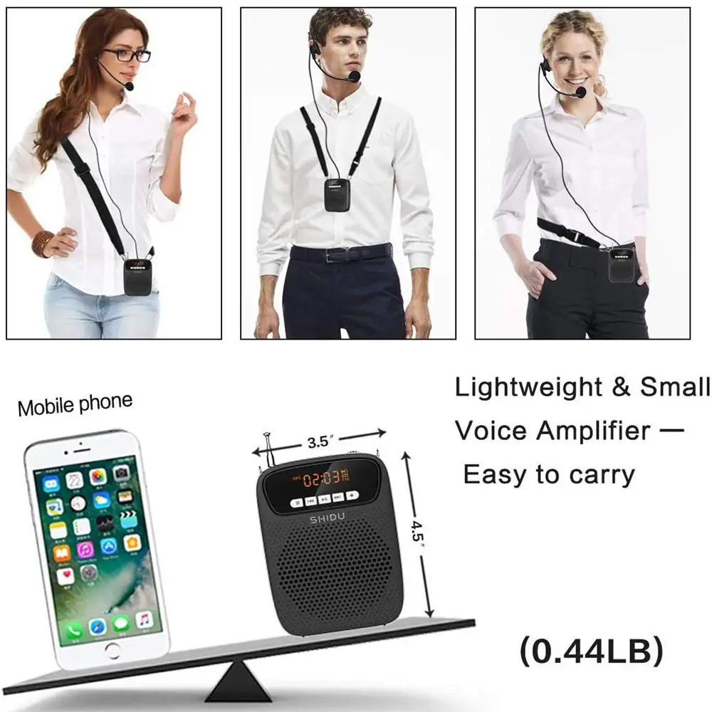 SHIDU S278 15W Voice Amplifier Wired Microphone FM Radio AUX Audio Recording Portable Rechargeable Bluetooth Speaker For Teacher
SHIDU S278 15W Voice Amplifier Wired Microphone FM Radio AUX Audio Recording Portable Rechargeable Bluetooth Speaker For Teacher