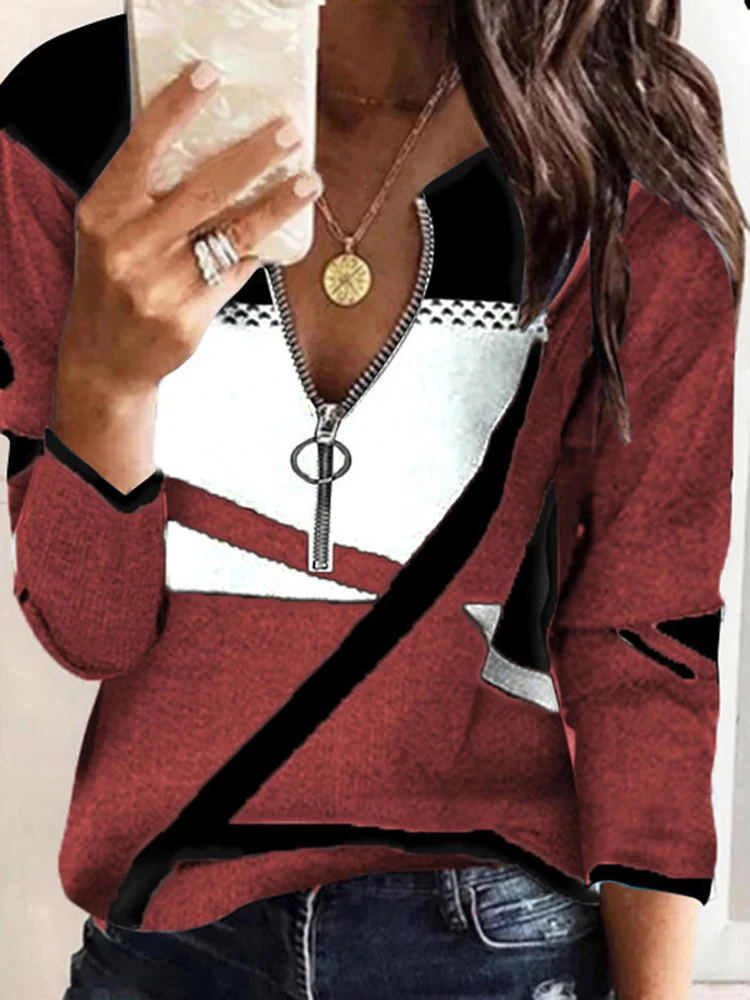 Women's Zip Crewneck Striped Sweatshirt For Spring Autumn Tracksuit 2022 Print Loose Long Sleeve Top Casual Pullovers Sweatshirt
Women's Zip Crewneck Striped Sweatshirt For Spring Autumn Tracksuit 2022 Print Loose Long Sleeve Top Casual Pullovers Sweatshirt