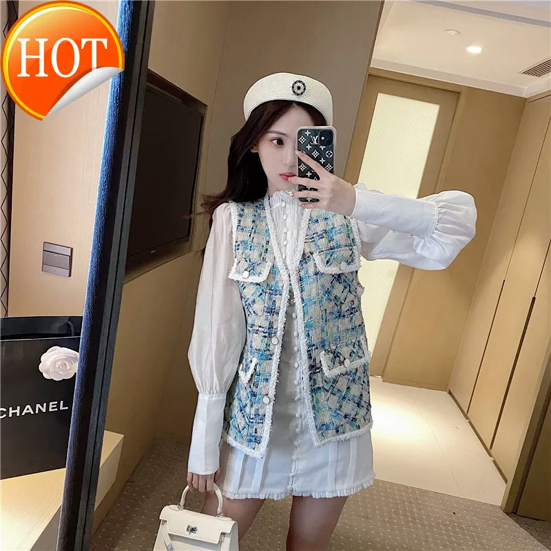 Женский осенний костюм знаменитости Blue shower, новинка 2020, темпераментная рубашка, жилет, костюм из двух предметов в иностранном стиле
Женский осенний костюм знаменитости Blue shower, новинка 2020, темпераментная рубашка, жилет, костюм из двух предметов в иностранном стиле