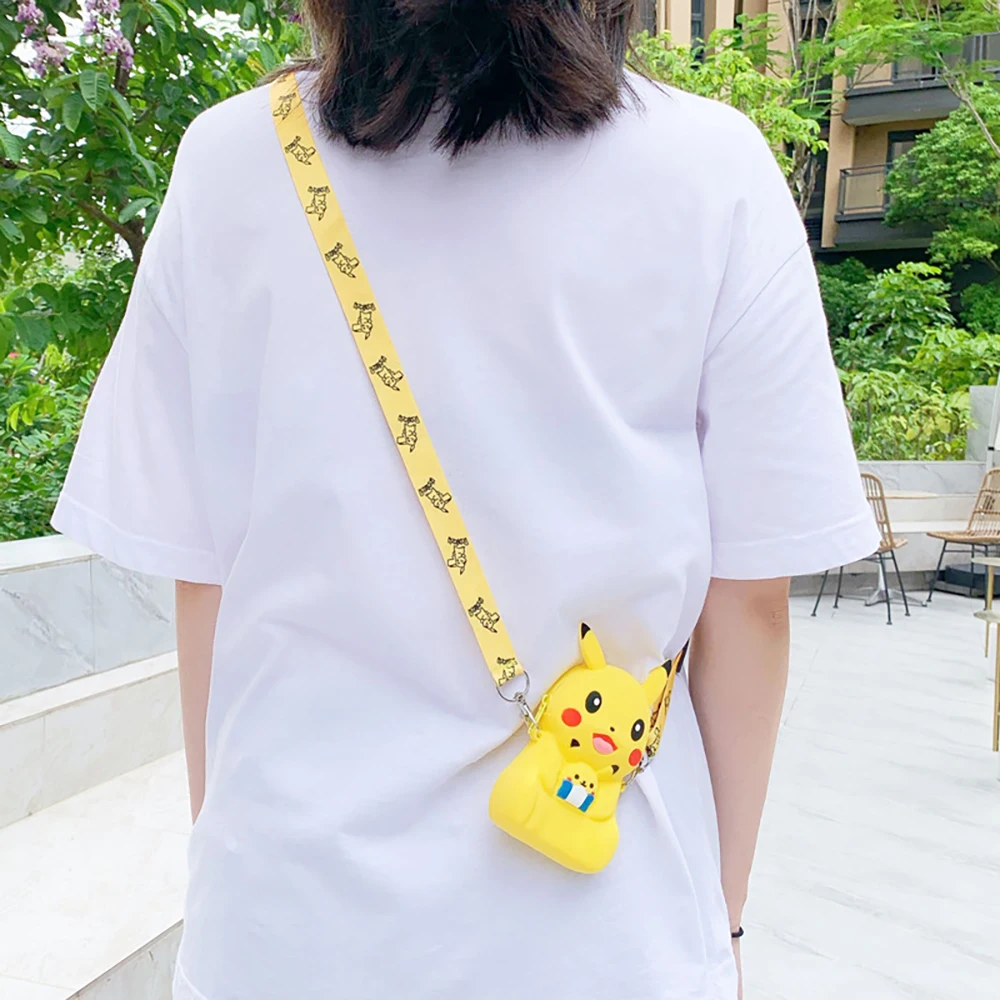 Kawaii аниме Portemonnee Игрушки для девочек милый мультяшный Пикачу силикон Rits сумка