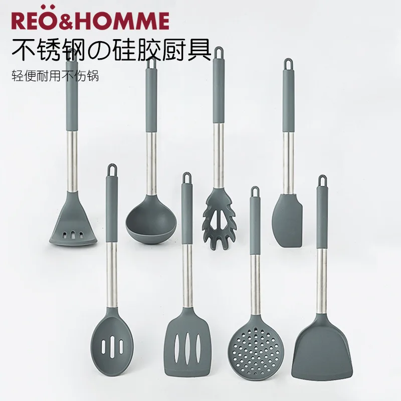 1/8pcs Silicone Cooking Kitchen Utensils Set Stainless Steel Handle Spatula Spoon Tongs Whisk Cookware Non-stick Kitchen Tools
1/8pcs Silicone Cooking Kitchen Utensils Set Stainless Steel Handle Spatula Spoon Tongs Whisk Cookware Non-stick Kitchen Tools