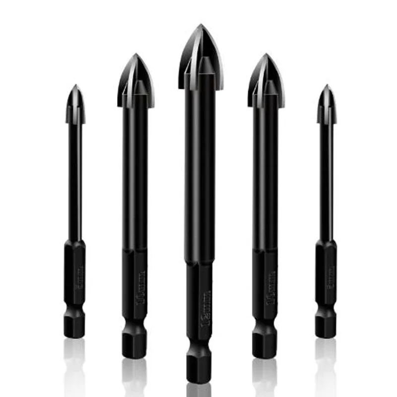 Glass Drill Bit Set Alloy Carbide Point With 4 Cutting Edges Tile Glass Cross Spear Head Drill Bits For Ceramic Vitrified Brick
Glass Drill Bit Set Alloy Carbide Point With 4 Cutting Edges Tile Glass Cross Spear Head Drill Bits For Ceramic Vitrified Brick