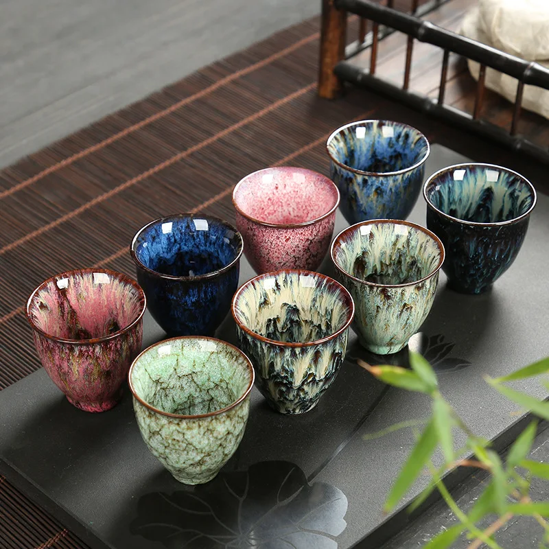 

4 шт./компл. 75 мл чайная чашка кунг-фу Тяньму глазурованная керамика чайный сервиз чайная чашка