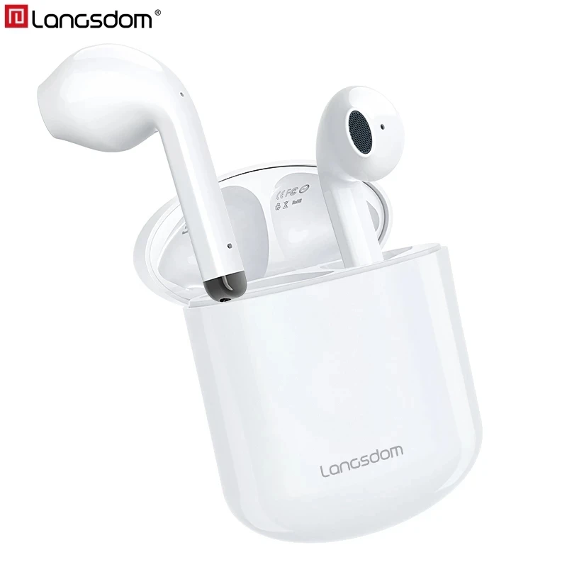 Беспроводные наушники Langsdom T17 TWS с регулятором громкости Bluetooth двойным микрофоном