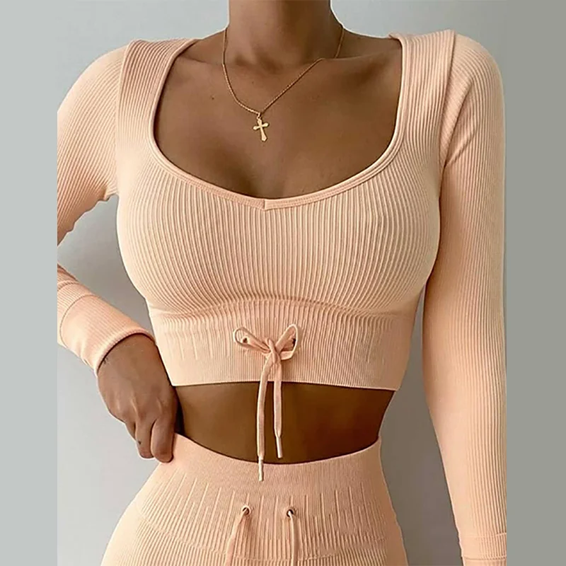 Women's Solid Long Sleeve Tracksuit Two Pieces Suits Drawstring Skinny women 2 Piece Sportwear Set 2021 Autumn Female Sport Suit
Women's Solid Long Sleeve Tracksuit Two Pieces Suits Drawstring Skinny women 2 Piece Sportwear Set 2021 Autumn Female Sport Suit