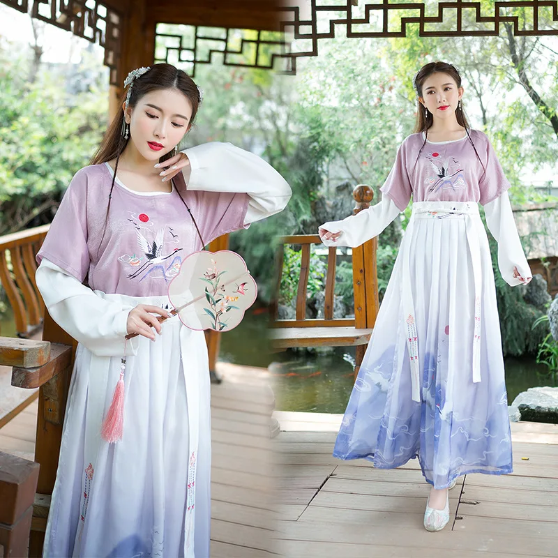 Ancient Chinese Style Antique Fairy Purple Flat-Fitting Collar Half-Wall Two-Piece Waist Pleated Skirt Three-Piece Set hanfu
Ancient Chinese Style Antique Fairy Purple Flat-Fitting Collar Half-Wall Two-Piece Waist Pleated Skirt Three-Piece Set hanfu