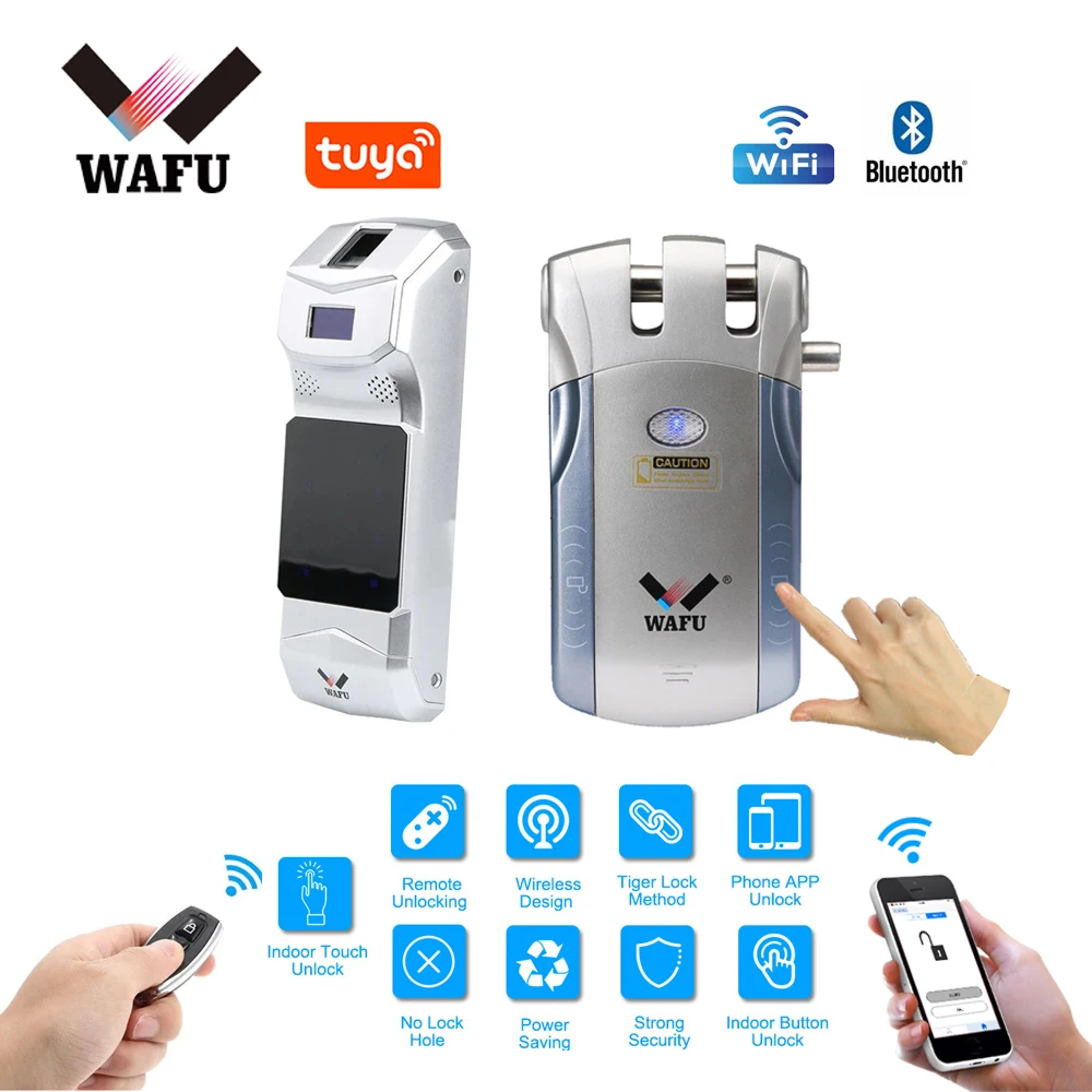 Смарт-замок Wafu 010 со сканером отпечатков пальцев, Wi-Fi 
Смарт-замок Wafu 010 со сканером отпечатков пальцев, Wi-Fi