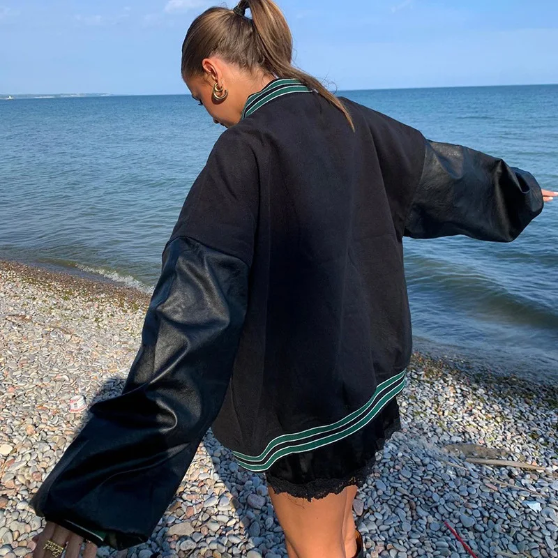 Европейский и американский стиль Осень-Зима Женская мода чувство контрастных цветов однобортная бейсбольная форма с вышитыми буквами
Европейский и американский стиль Осень-Зима Женская мода чувство контрастных цветов однобортная бейсбольная форма с вышитыми буквами