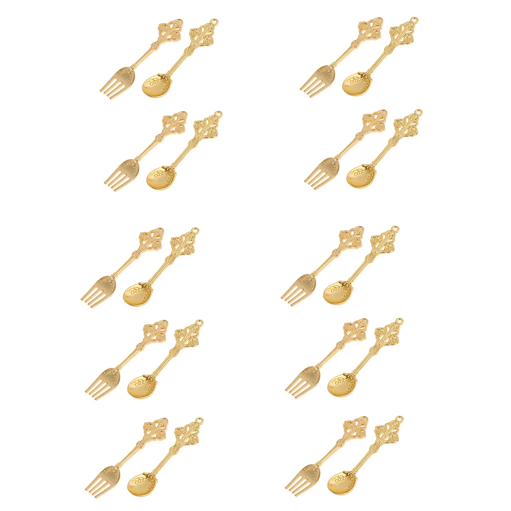 10 Pairs Mini Golden Spoon Fork Kit Tableware for 1/12 Dolls House Pretend Play Kitchen Dining Room Furniture Kitchen Toys
10 Pairs Mini Golden Spoon Fork Kit Tableware for 1/12 Dolls House Pretend Play Kitchen Dining Room Furniture Kitchen Toys