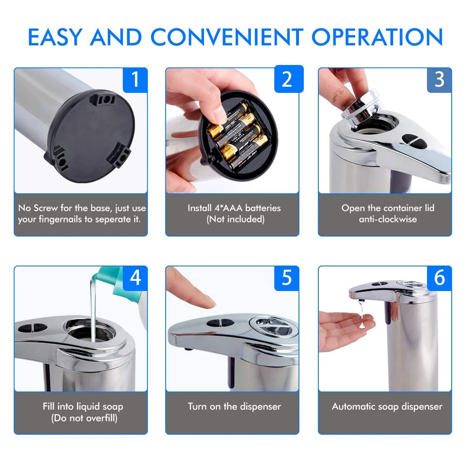 280ml/350ml Soap Dispenser Automatic Foaming Liquid Soap Dispenser for Kitchen Bathroom Touchless Hand Washer USB Rechargeable
280ml/350ml Soap Dispenser Automatic Foaming Liquid Soap Dispenser for Kitchen Bathroom Touchless Hand Washer USB Rechargeable