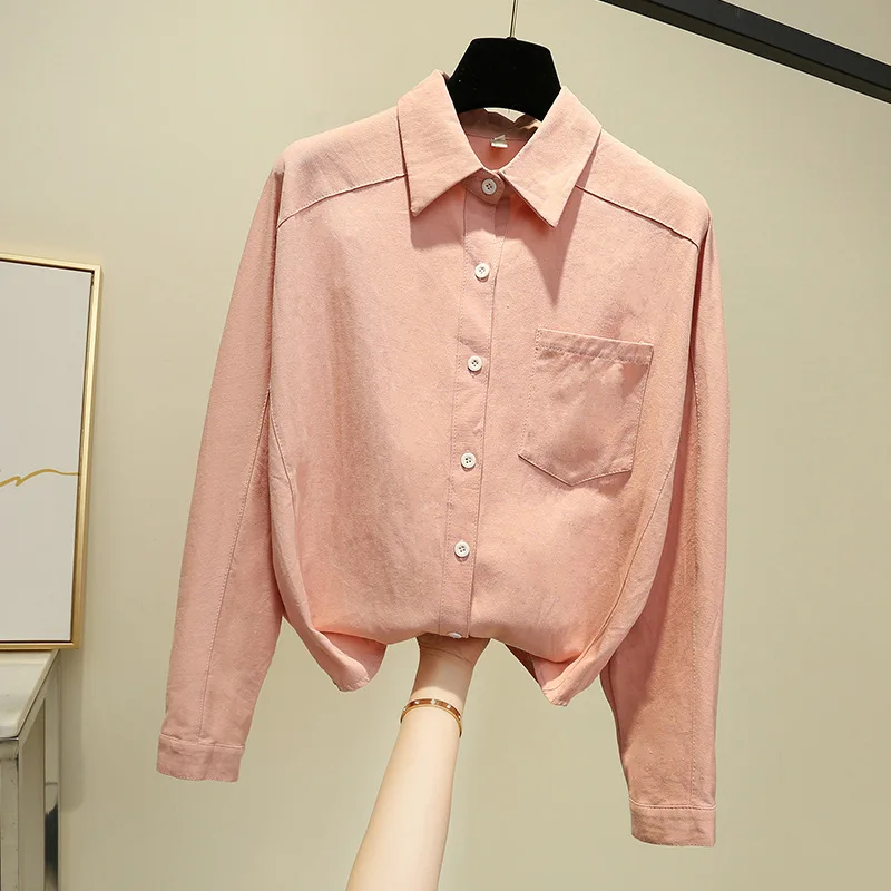 Single Breasted Pocket Long Sleeve Women's Blouses Korean Summer Style Casual Turn-down Collar Women Irregular Shirt Plus Size
Single Breasted Pocket Long Sleeve Women's Blouses Korean Summer Style Casual Turn-down Collar Women Irregular Shirt Plus Size