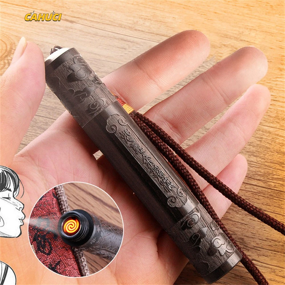 Engraving Sandalwood Electronic Lighter Vintage Wooden Air Blowing Cigar Lighter USB Charging Lighters Outdoor Ignition tool
Engraving Sandalwood Electronic Lighter Vintage Wooden Air Blowing Cigar Lighter USB Charging Lighters Outdoor Ignition tool