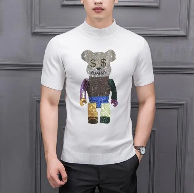 Diamond stone design Winter casual Mens Sportswear short Sleeve sweaters Men Rhinestones
Diamond stone design Winter casual Mens Sportswear short Sleeve sweaters Men Rhinestones