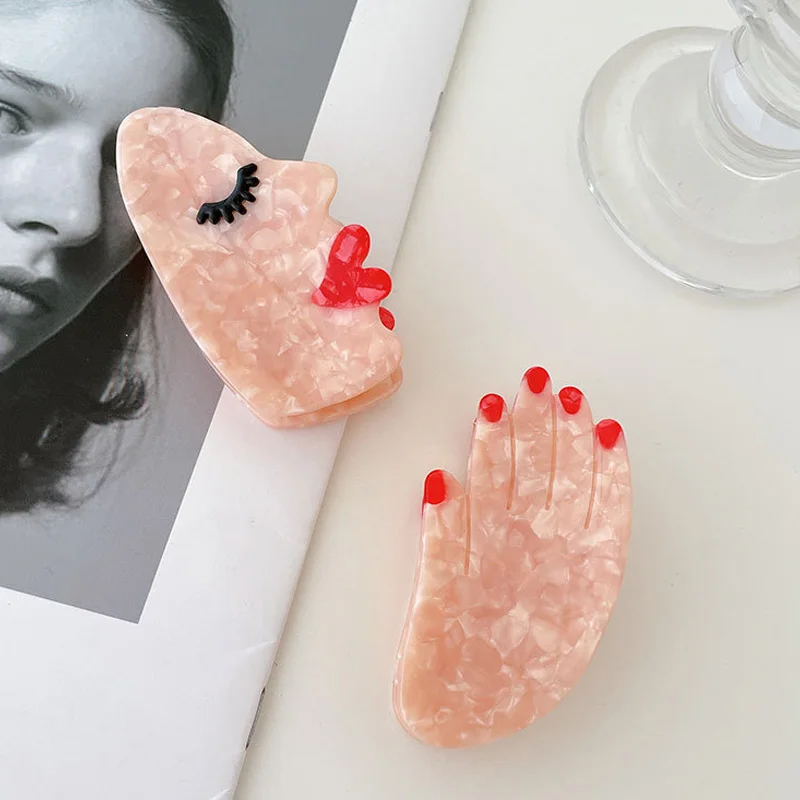 1Pcs European Funny Colorful Acrylic Resin Palm Face Hairpin Irregular Geometric Smooth Hair Claw for Women Party Accessories
1Pcs European Funny Colorful Acrylic Resin Palm Face Hairpin Irregular Geometric Smooth Hair Claw for Women Party Accessories