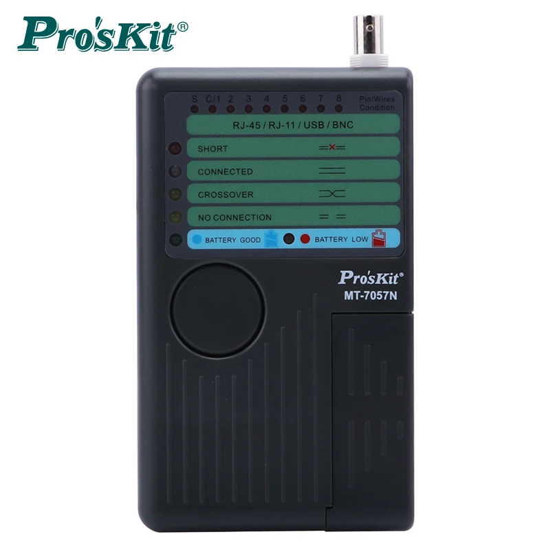pro'skit MT-7057N 4 in 1 Network Cable Tester Analyzer BNC USB Test Wire Circuit Breaker Finder Telephone Line
pro'skit MT-7057N 4 in 1 Network Cable Tester Analyzer BNC USB Test Wire Circuit Breaker Finder Telephone Line