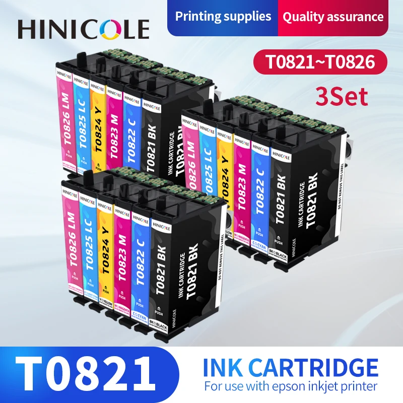 HINICOLE T0821 cartridge compatible For Epson Stylus R270 R390 RX590 TX700W TX800W T50 TX720 TX700 TX800 RX610 Refill with ARC
HINICOLE T0821 cartridge compatible For Epson Stylus R270 R390 RX590 TX700W TX800W T50 TX720 TX700 TX800 RX610 Refill with ARC