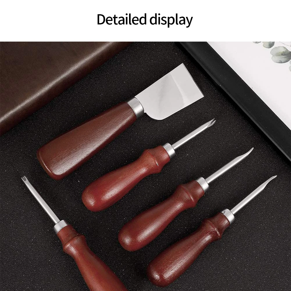 5PCS Leather Craft Tools DIY Leather Tools Leather Edge Beveler Leather Cutting Knife Wooden Handle Skiver Tool Sewing Patterns
5PCS Leather Craft Tools DIY Leather Tools Leather Edge Beveler Leather Cutting Knife Wooden Handle Skiver Tool Sewing Patterns