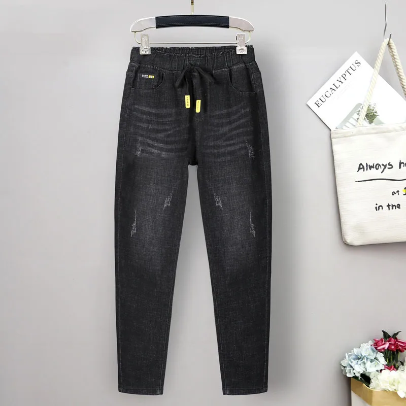6Xl Jeans For Women High Waist Stretch Drawstring Classic Scratching Fashion Korean Style Modern Design Mom Denim Harem Pants
6Xl Jeans For Women High Waist Stretch Drawstring Classic Scratching Fashion Korean Style Modern Design Mom Denim Harem Pants