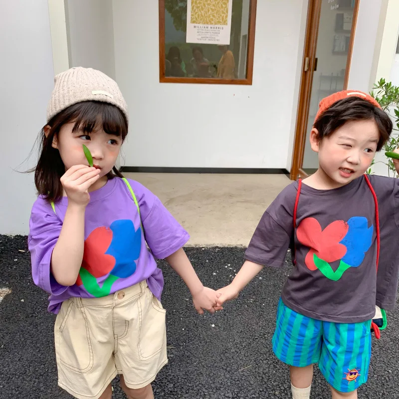 Children's T-shirt 2021 Summer New Baby Boys and Girls Korean Flower Printed Short Sleeve T Shirt Children's Loose Top Tees 2-8Y
Children's T-shirt 2021 Summer New Baby Boys and Girls Korean Flower Printed Short Sleeve T Shirt Children's Loose Top Tees 2-8Y