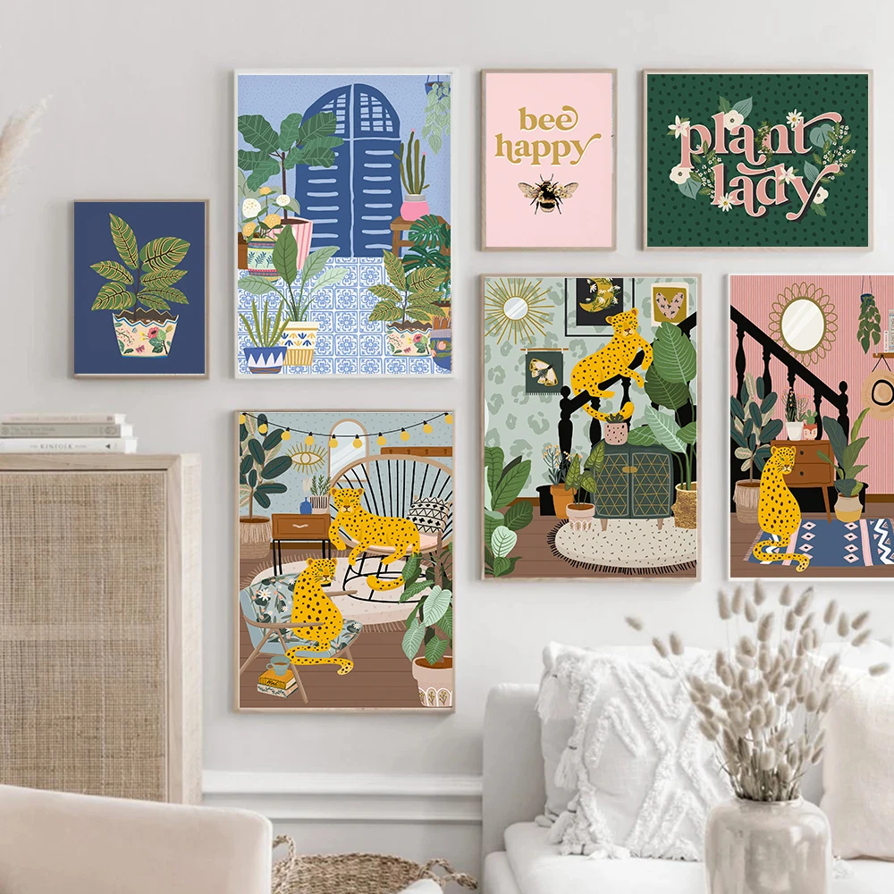 Boho Leopard Posters and Prints Canvas Painting Animal Wall Art House Plants Picture for Living Room Nordic Style Home Decor
Boho Leopard Posters and Prints Canvas Painting Animal Wall Art House Plants Picture for Living Room Nordic Style Home Decor