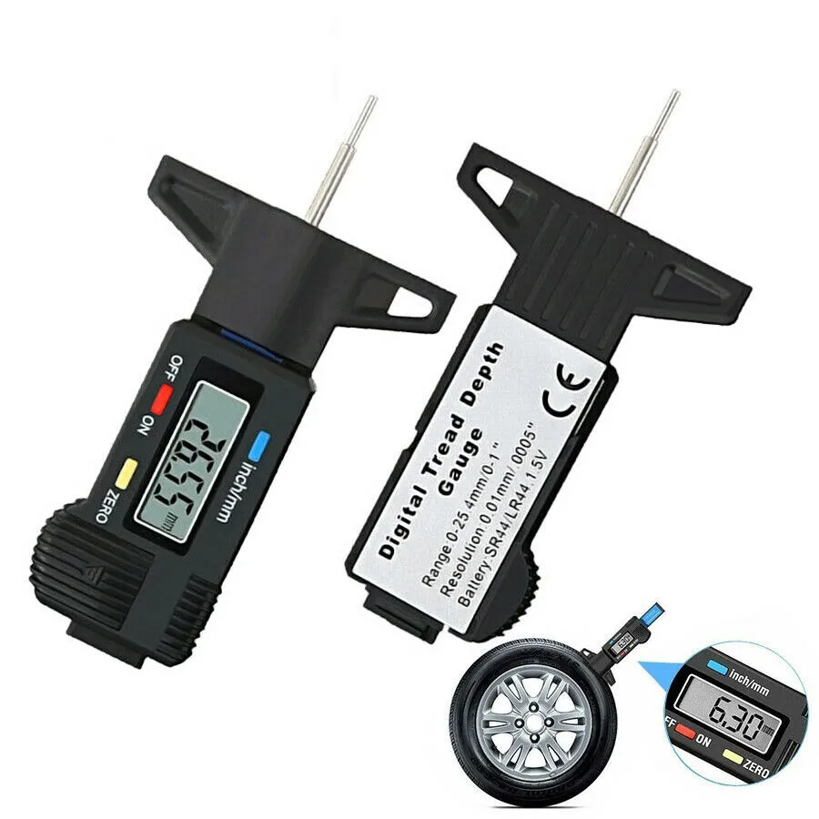 Black 113mm Digital Tire Depth Gauge Digital Tire Tyre Depth Gauge Meter Range 0-25mm Measurer Detector Accurate
Black 113mm Digital Tire Depth Gauge Digital Tire Tyre Depth Gauge Meter Range 0-25mm Measurer Detector Accurate