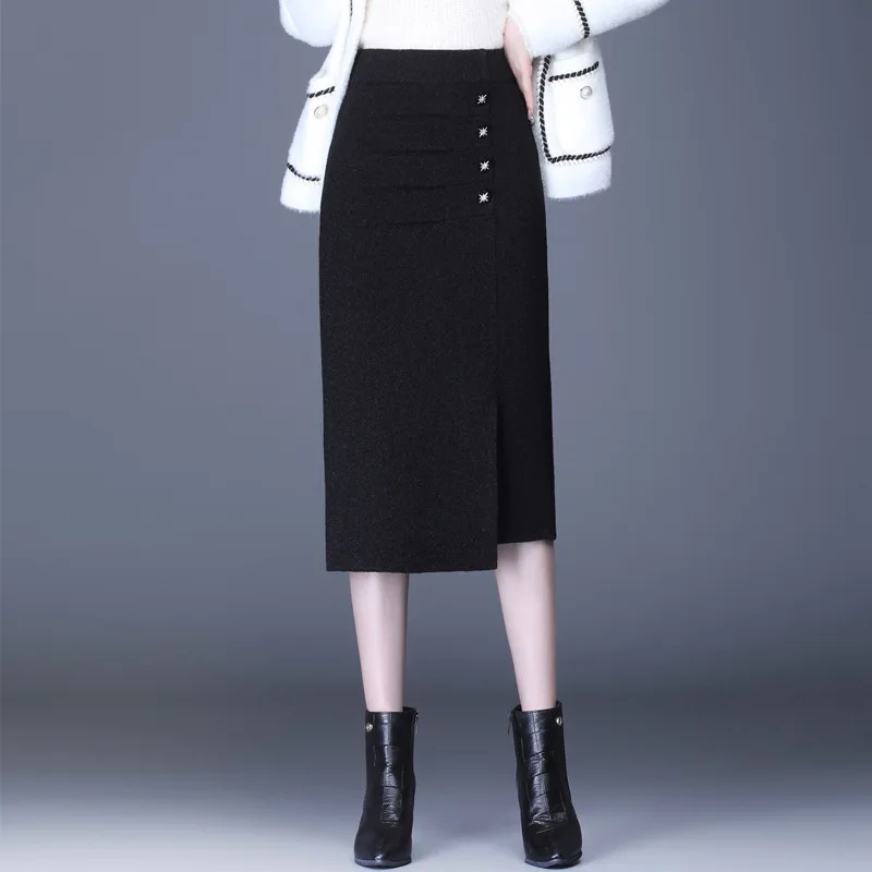 Женская трикотажная юбка-карандаш, черная Повседневная облегающая юбка средней длины с высокой талией, модель Y716 на осень и зиму
Женская трикотажная юбка-карандаш, черная Повседневная облегающая юбка средней длины с высокой талией, модель Y716 на осень и зиму