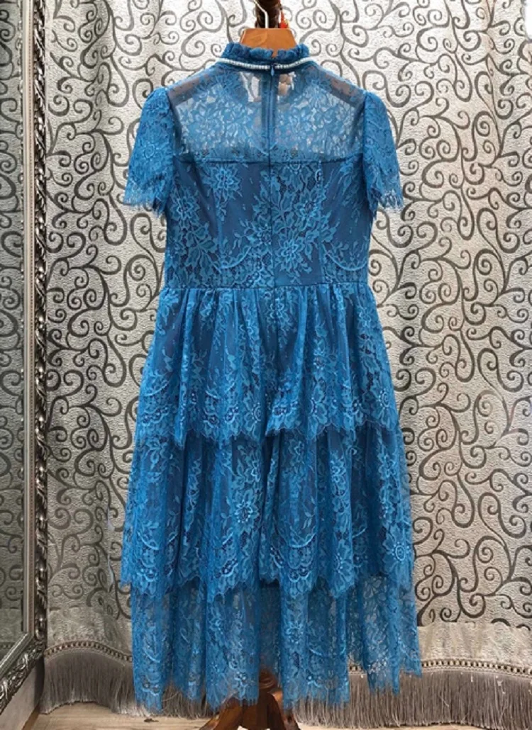 Top Quality Lace Dress 2020 Summer Fashionable Women Crystal Beading Deco Short Sleeve Cascading Ruffle Sexy Club Blue Dress XL
Top Quality Lace Dress 2020 Summer Fashionable Women Crystal Beading Deco Short Sleeve Cascading Ruffle Sexy Club Blue Dress XL