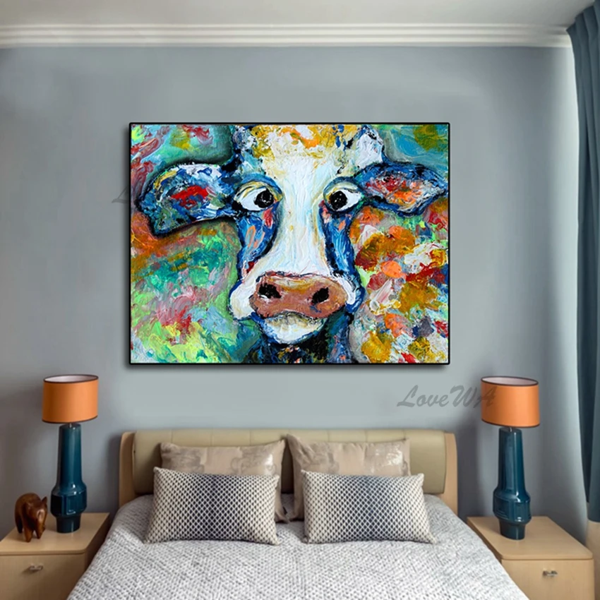 Handmade Cow Head Oil Painting Hand Painted Animal Paintings Art Home Goods Wall Art Picture Canvas Decor Art For Living Room
Handmade Cow Head Oil Painting Hand Painted Animal Paintings Art Home Goods Wall Art Picture Canvas Decor Art For Living Room