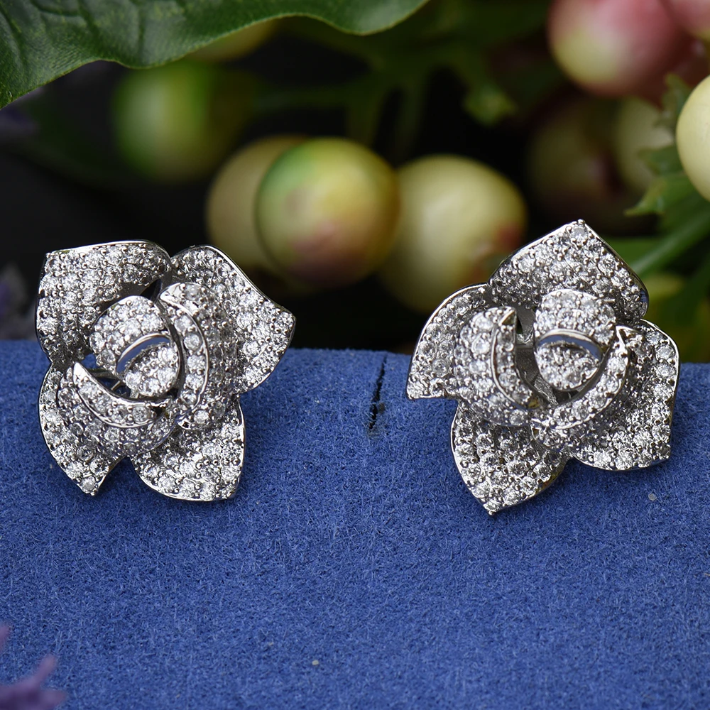 HIBRIDE Luxury Trendy Flower Design Full Mirco Paved Crystal Zircon Naija Wedding Stud Earring Fashion Jewelry E-236
HIBRIDE Luxury Trendy Flower Design Full Mirco Paved Crystal Zircon Naija Wedding Stud Earring Fashion Jewelry E-236